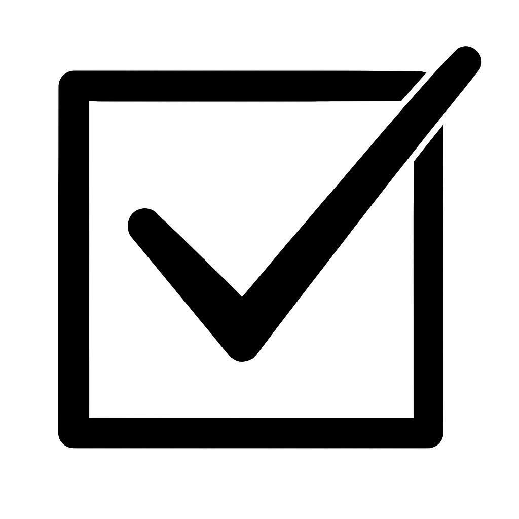 Ein abgehaktes Kontrollkästchen